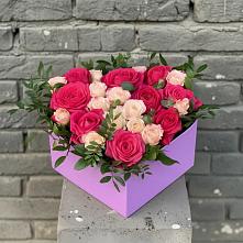Цветочная композиция из Розы в коробке в Новолеушковской
