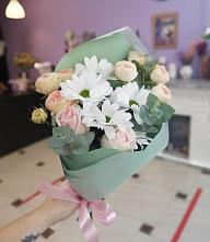 Букет цветов из:  Хризантемы и Розы в Новолеушковской