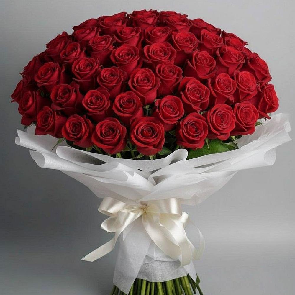 Букет 101 Красная роза Блэк Мэджик в Новолеушковской