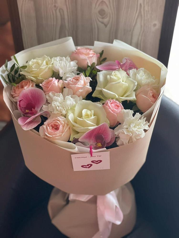 Букет цветов из: Орхидеи, Розы и Гвоздики в Новолеушковской