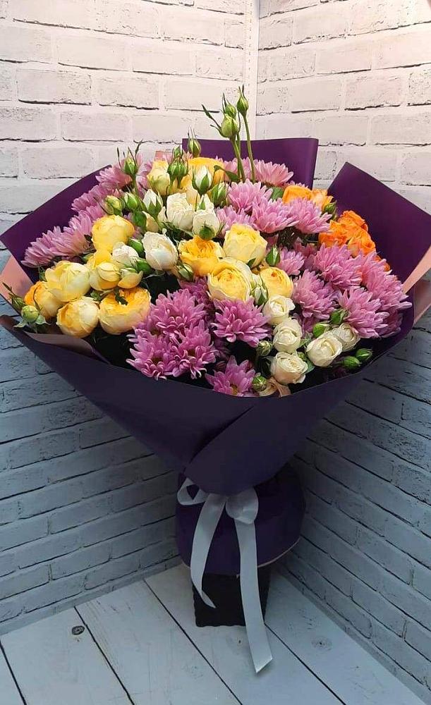 Букет цветов из: Хризантемы и Розы в Новолеушковской