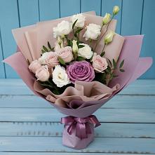 Букет цветов из:  Розы и Лизиантусы #REPLACE_PRED# Новолеушковской