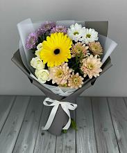 Букет цветов из:  Розы, Герберы и Хризантемы #REPLACE_PRED# Новолеушковской