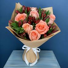 Букет цветов из:  Розы и Альстромерии #REPLACE_PRED# Новолеушковской