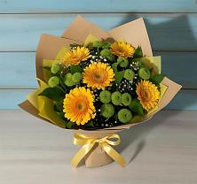 Букет цветов из:  Герберы и Хризантемы в Новолеушковской