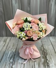 Букет цветов из:  Гвоздики, Розы и Хризантемы в Новолеушковской