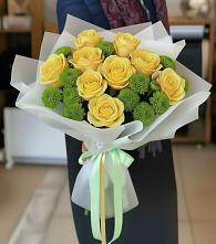 Букет цветов из:  Хризантемы и Розы в Новолеушковской