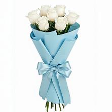 Букет 7 белых роз Проуд в Новолеушковской