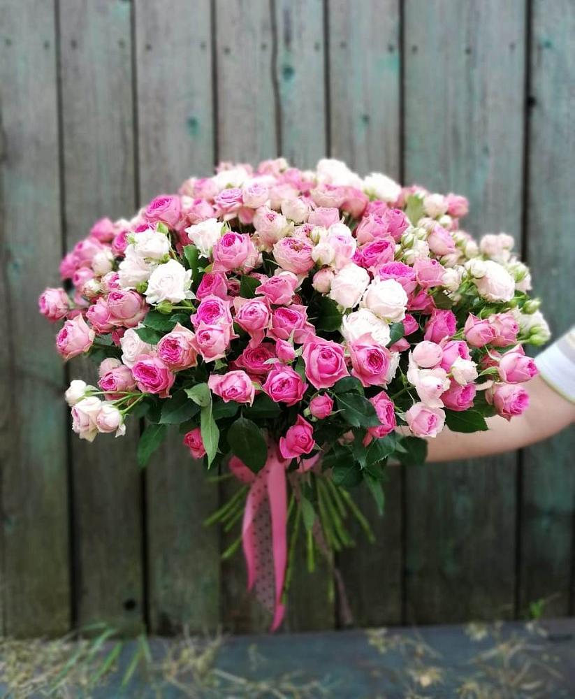 Букет Розовые кустовые розы Натали и Лав Лидия в Новолеушковской