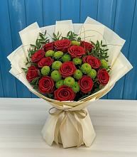 Букет цветов из:  Розы и Хризантемы #REPLACE_PRED# Новолеушковской