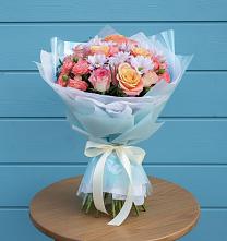 Букет цветов из:  Хризантемы и Розы в Новолеушковской