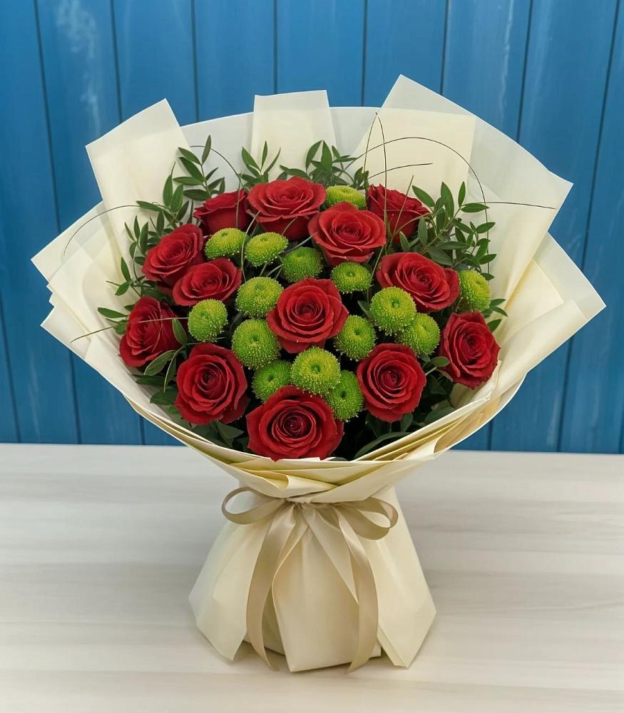 Букет цветов из: Розы и Хризантемы в Новолеушковской