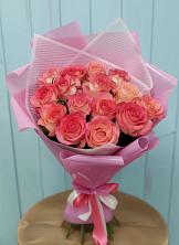 Букет 15 Розовых роз Равель в Новолеушковской