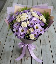 Букет цветов из:  Хризантемы и Розы в Новолеушковской