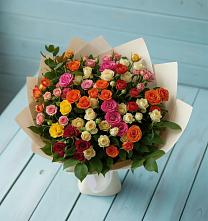 Букет Микс из разноцветных кустовых роз #REPLACE_PRED# Новолеушковской
