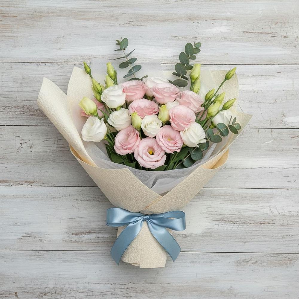 Букет цветов из: Лизиантусы в Новолеушковской